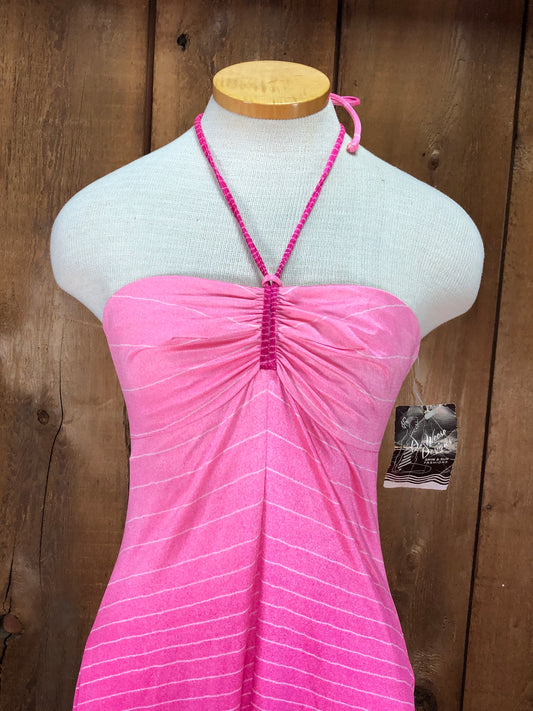 70s NOS DeWeese Pink Swim Dress S/M