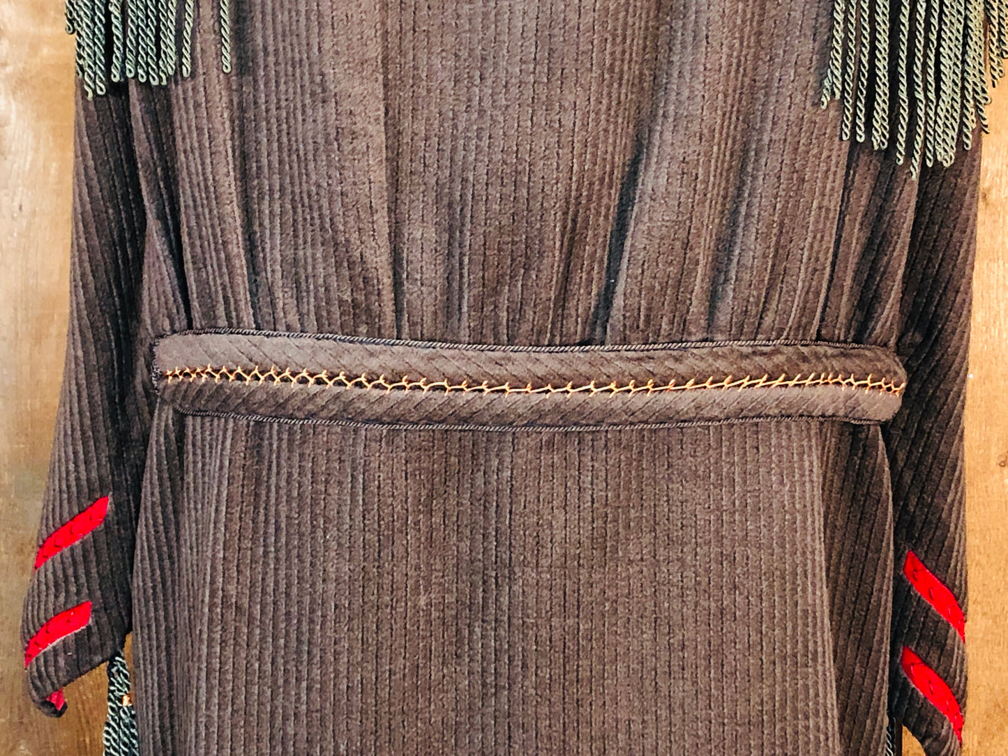 1920s House of Youth Brwn/Rd Cape Coat S/M