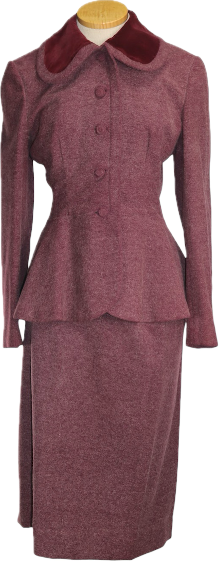 50s Lilli Ann Purple 3 Piece Skirt Suit Set w28"