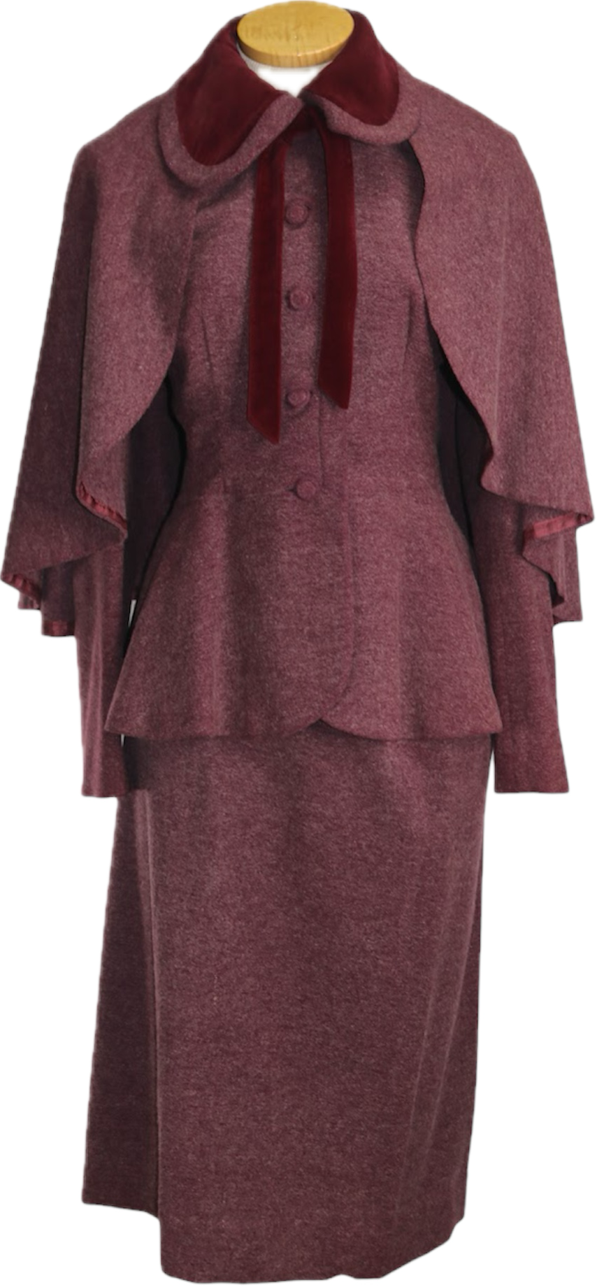 50s Lilli Ann Purple 3 Piece Skirt Suit Set w28"