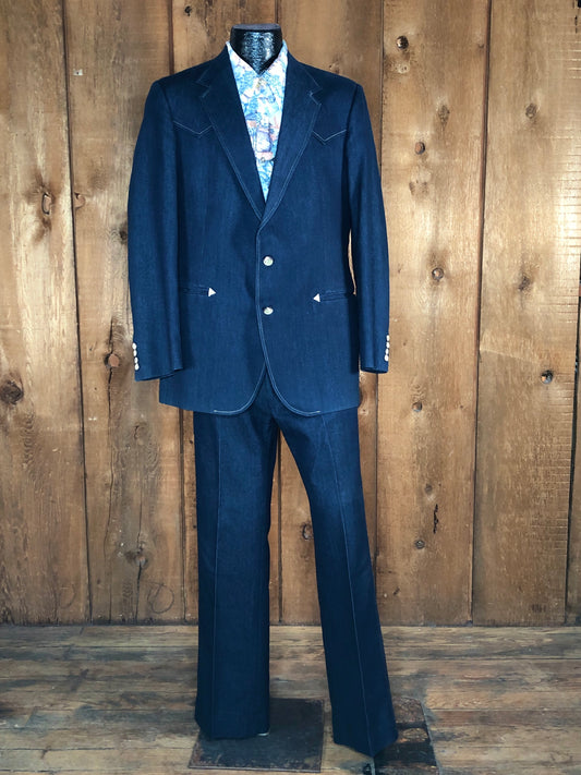 70s Haggar Denim Leisure Suit w36x32