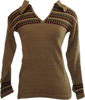 70s V-Neck Brwns Bell Sleeve Sweater         S