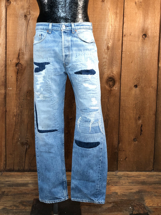 94 Levi 501 Boro Sashiko Jeans 33x30