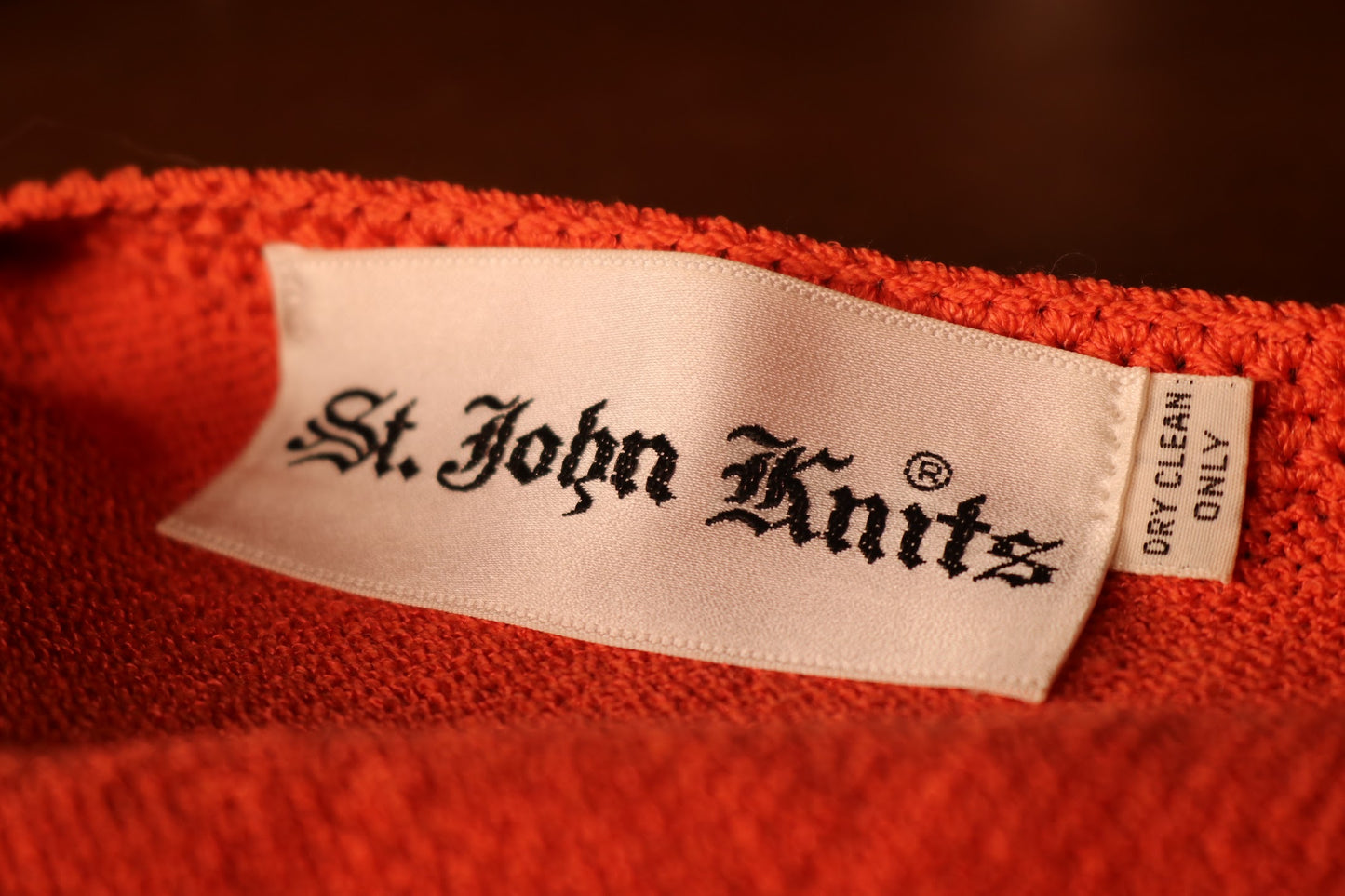 70s St.JohnKnits Orng Dress/Cardi Set w30-36