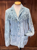 80s Sky Blue Suede Fringe Jacket     M/L