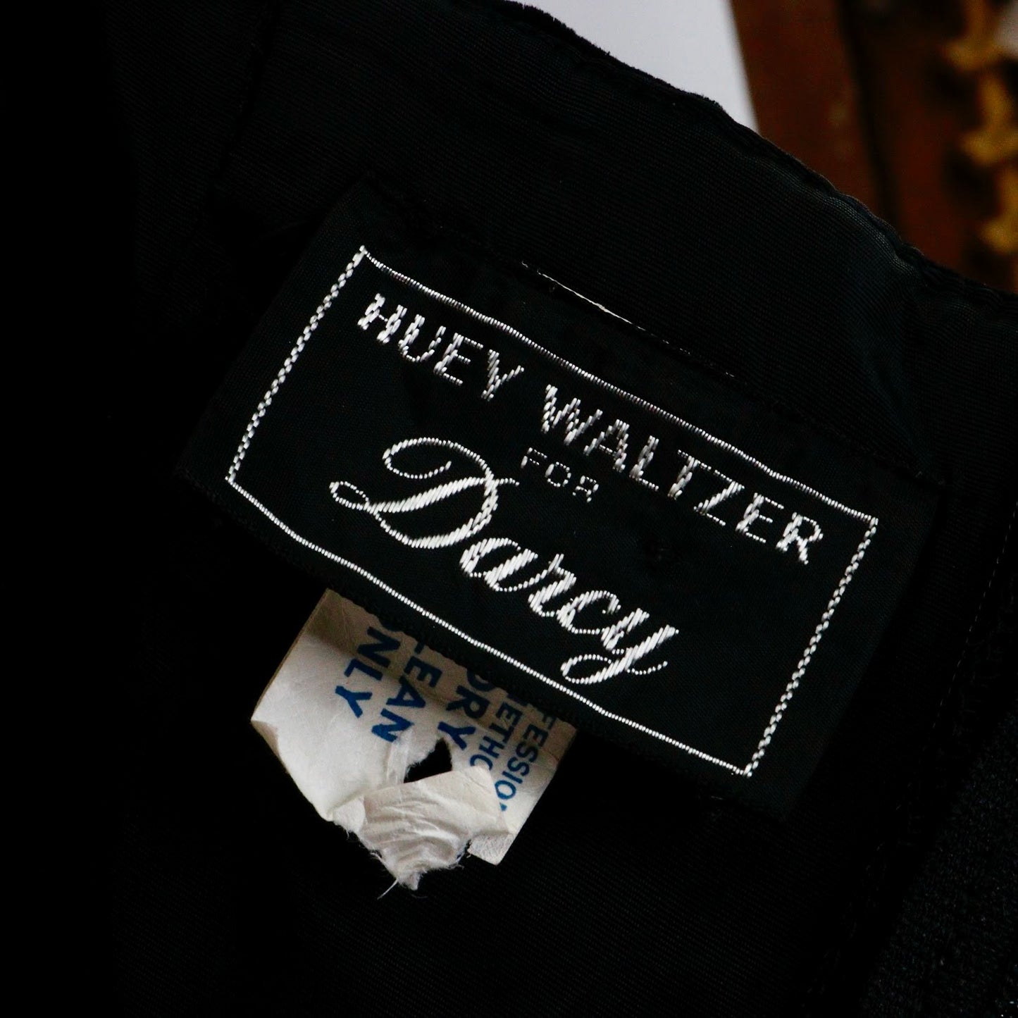 80s Huey Waltzer Blk Velvet, Pink Satin Formal W28