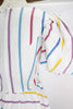 80s Plaza South Rainbow Stripe Mutton Sleeve Dress  w28
