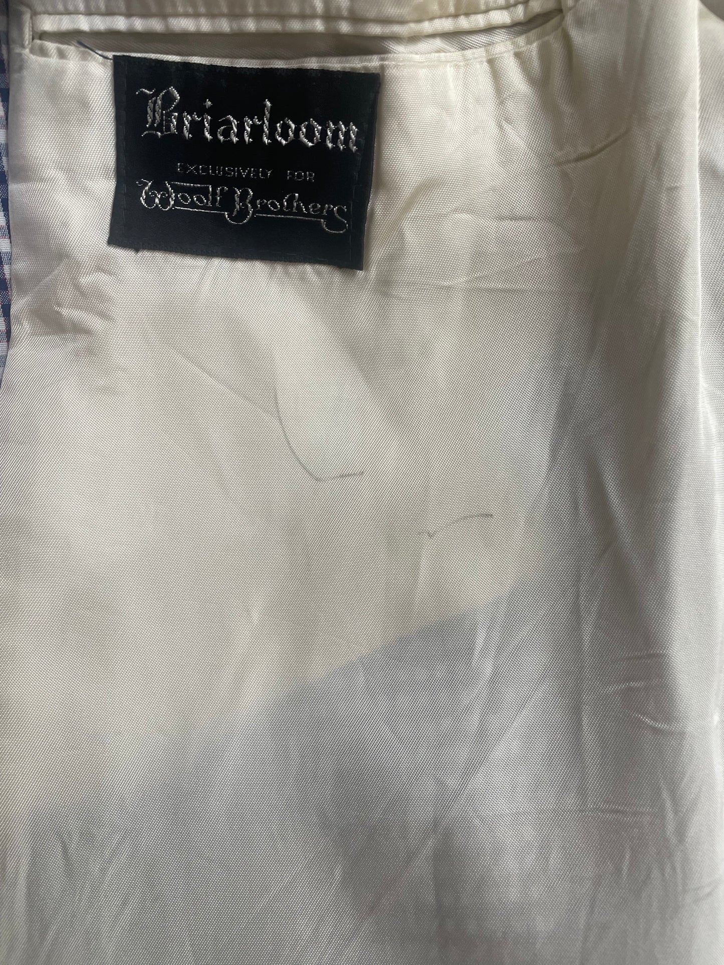 70s Woolf Bros. Navy/Red/Wht Gingham Suit w36