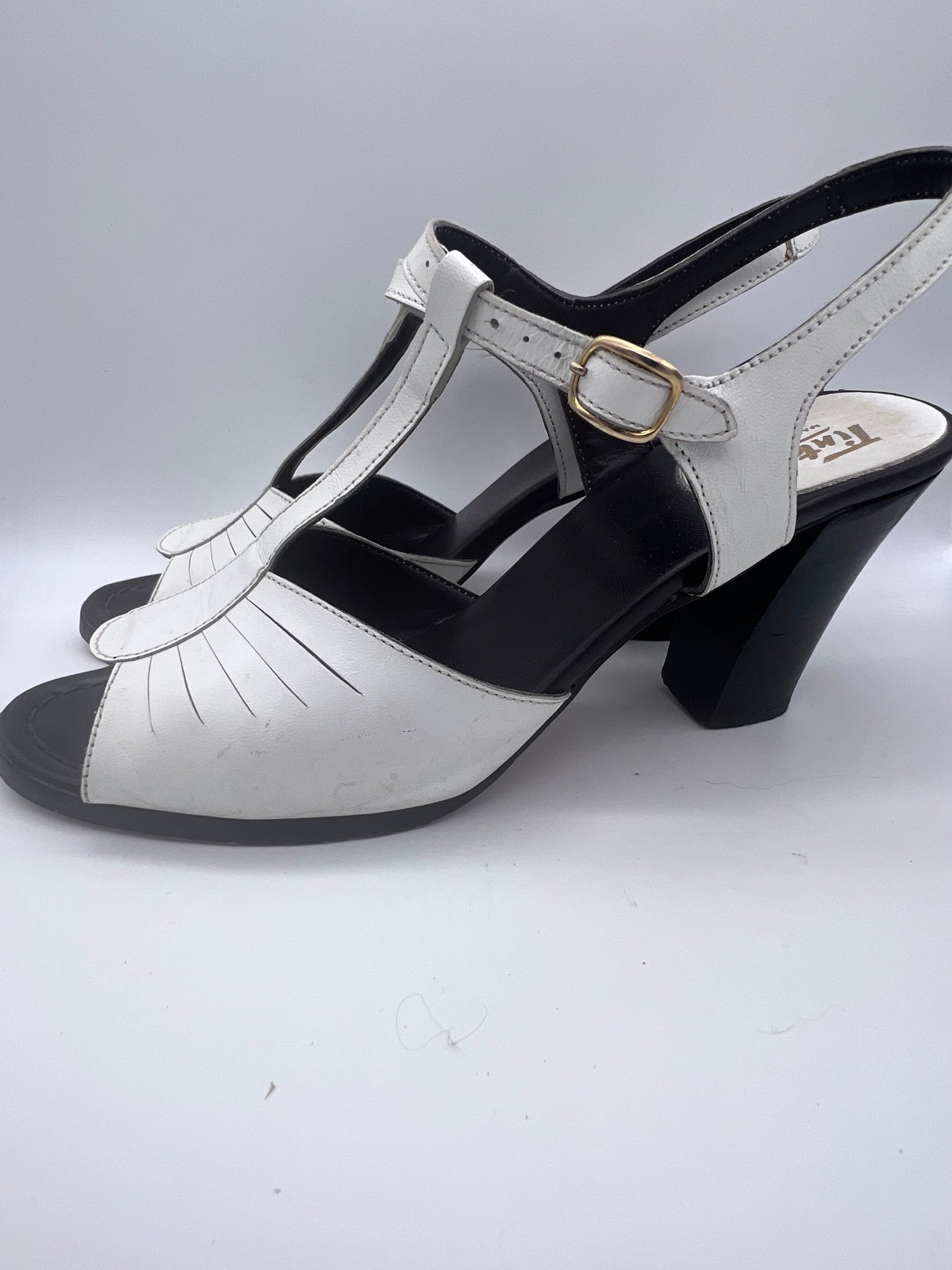 80s Tintoretto White Leather Heels 9N