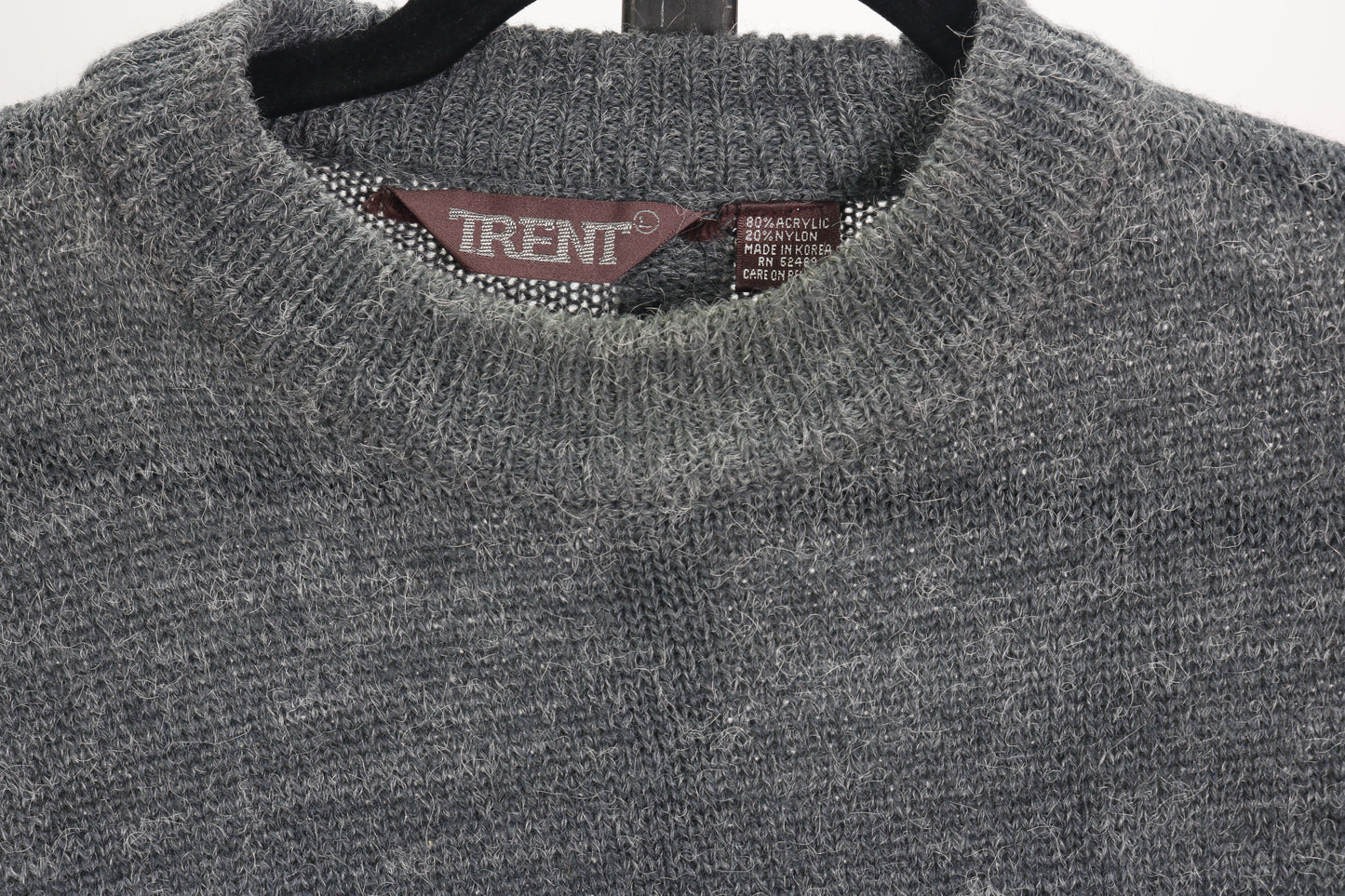 90s Trent Gray/Brwn Fuzzy Sweater L