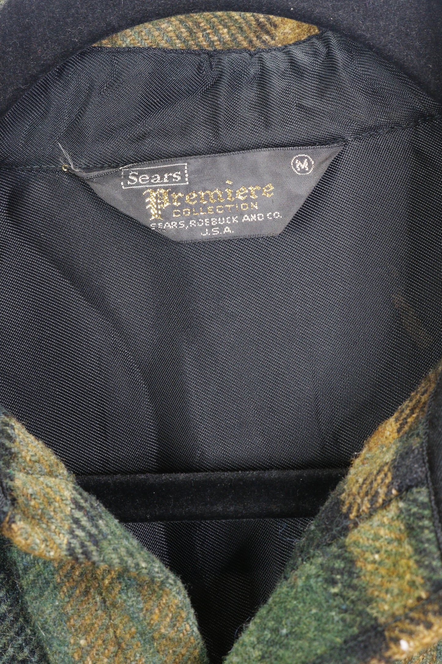 70s Sears Grn/Gld Flannel Shirt M