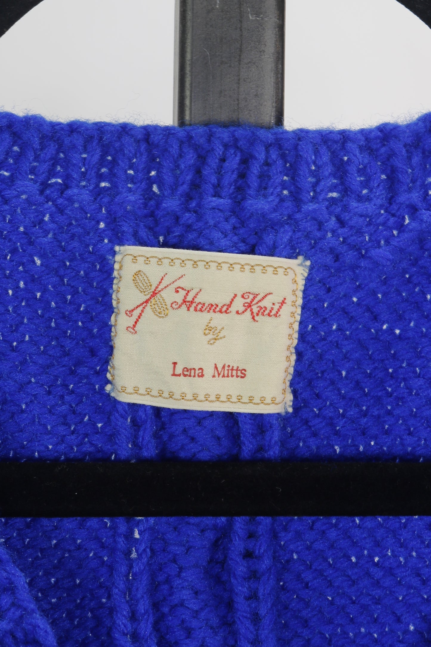 90s Hand Knit Blue Sweater Vest S