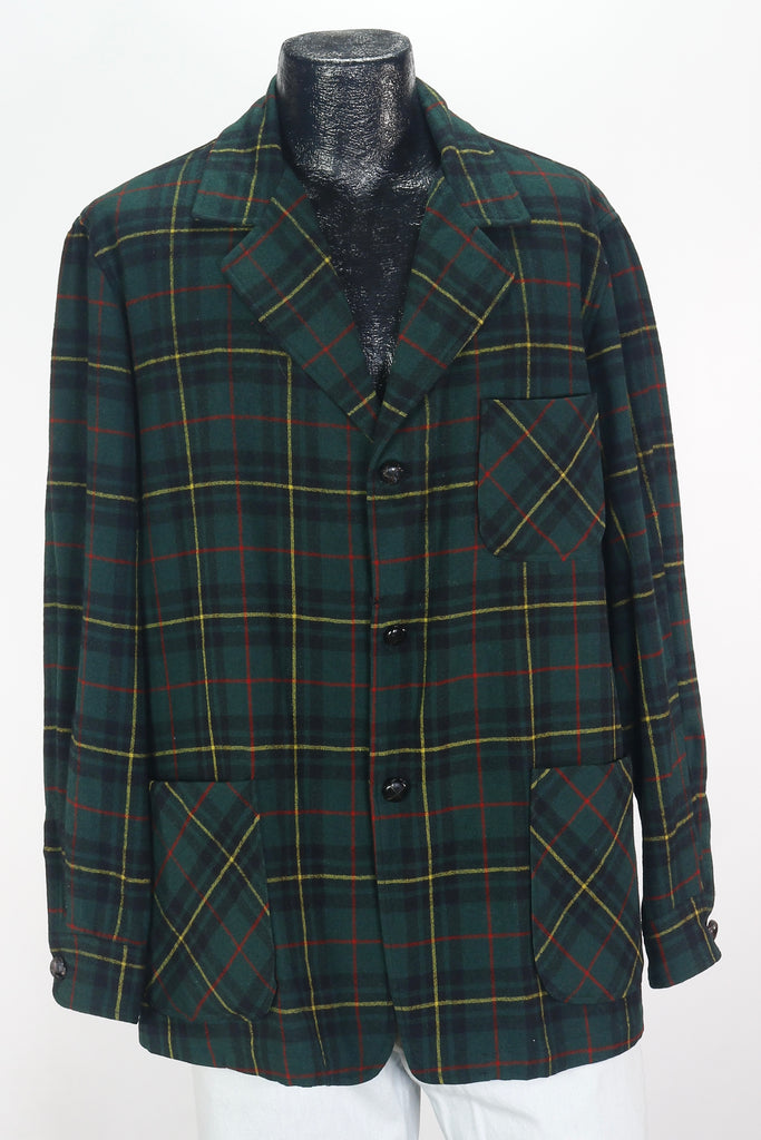 80s Pendleton Grn/Red Plaid Jacket      L