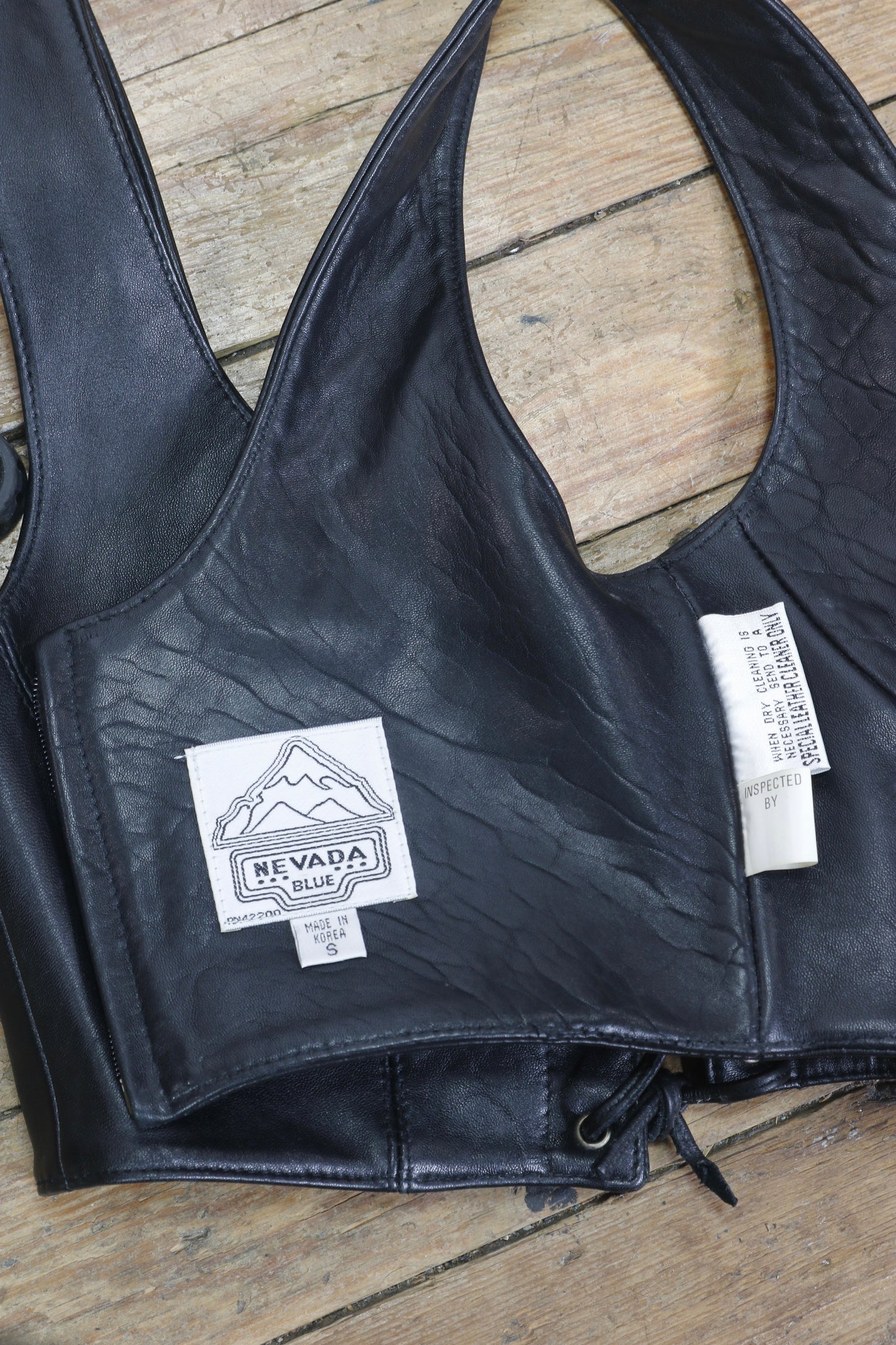 80s Nevada Leather Bralette Top S