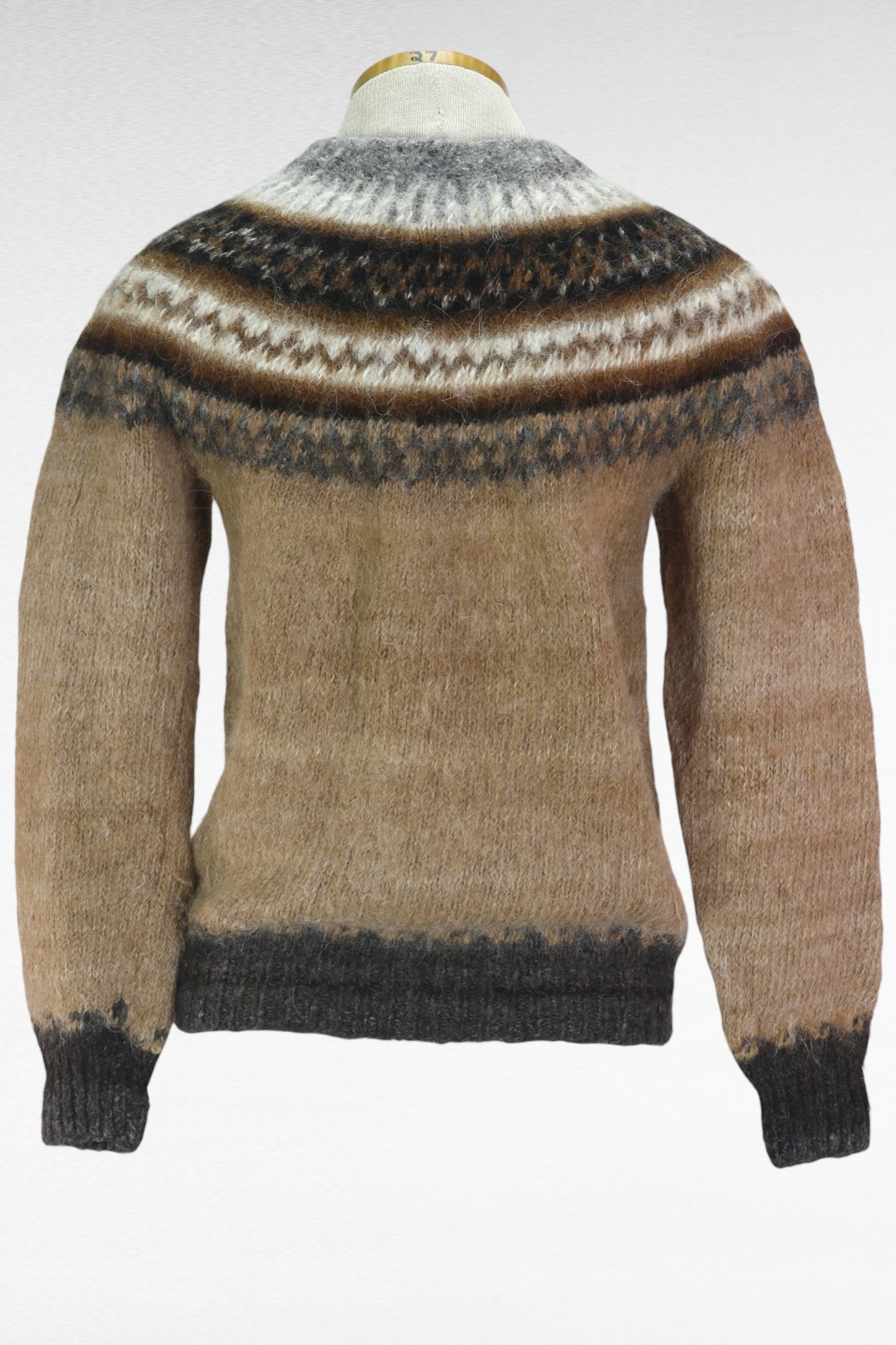 80s Handmade Fair Isle Brwn/Gray Sweater S/M