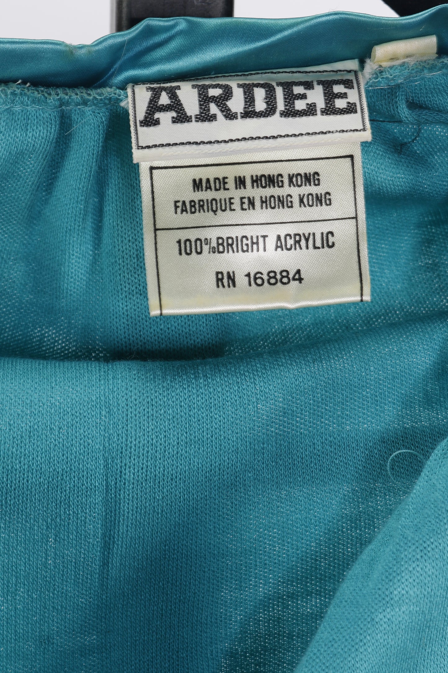 70s Ardee Teal Jersey & Satin Top M