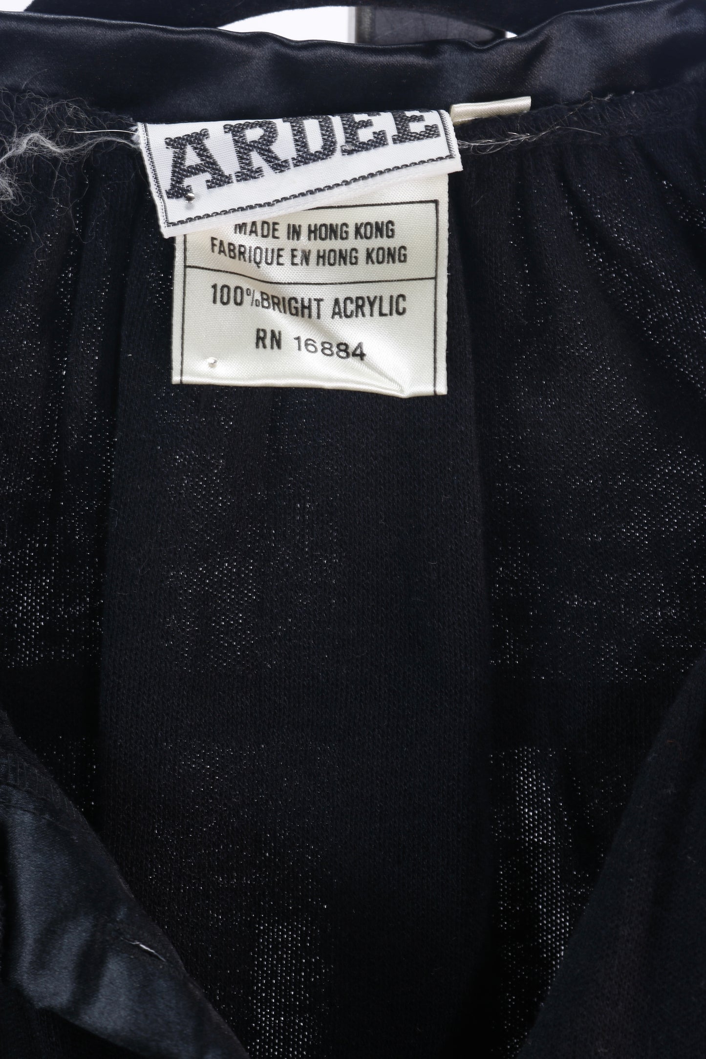 70s Ardee Blk Jersey & Satin Top M