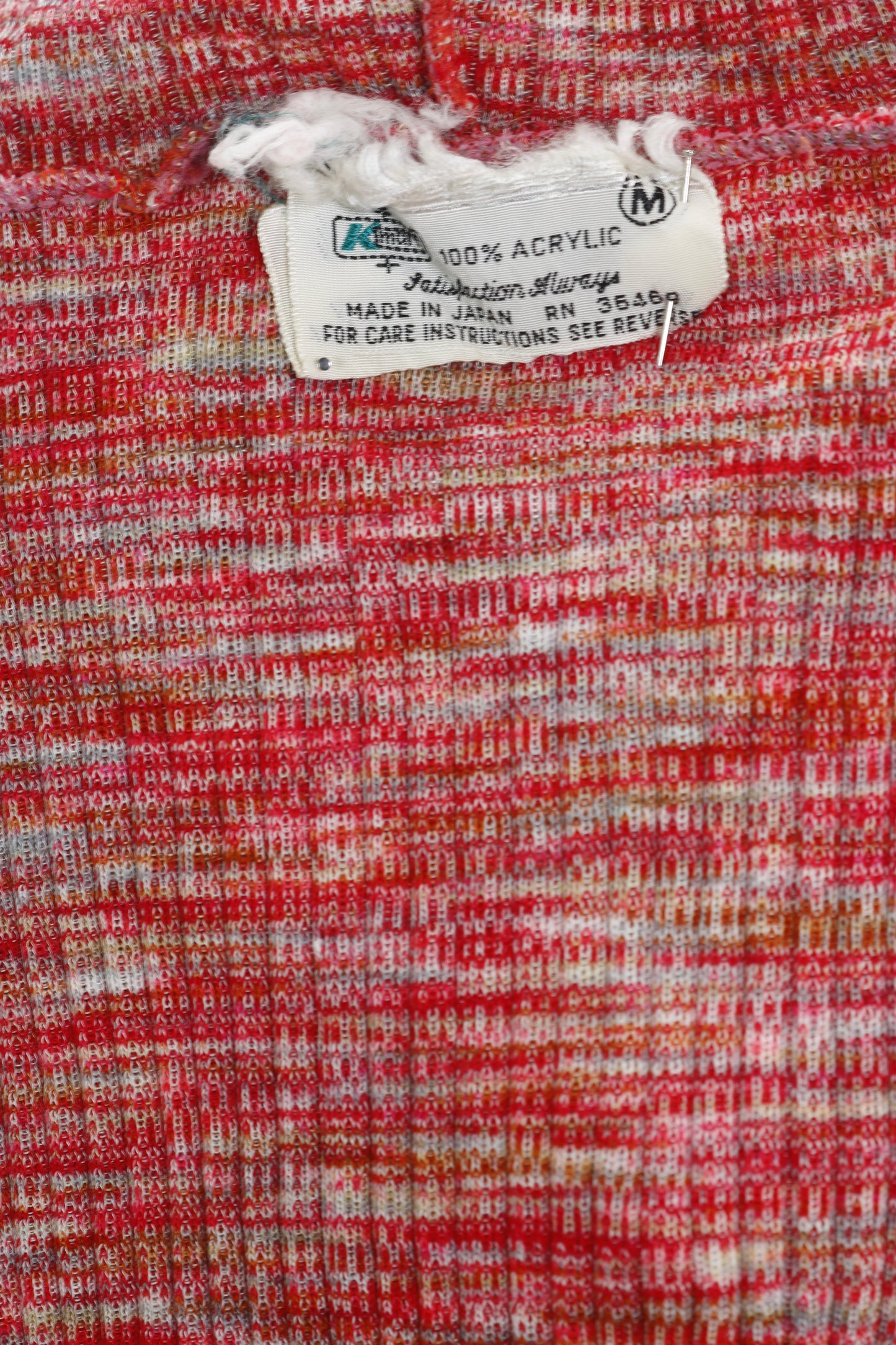 70s KMart Red/Gray Rib Turtleneck M