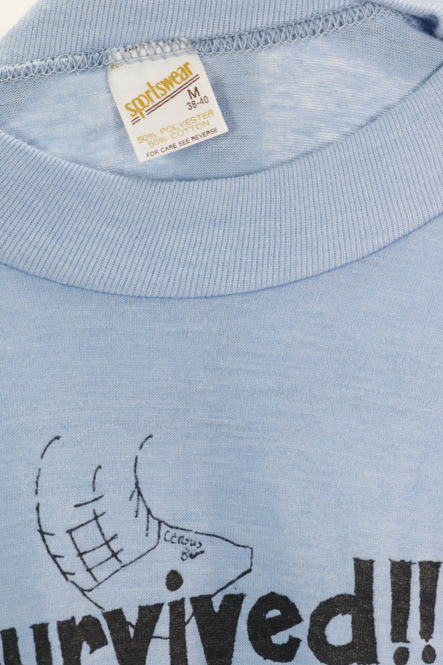 1980 I Survived Census Blue Tee        M