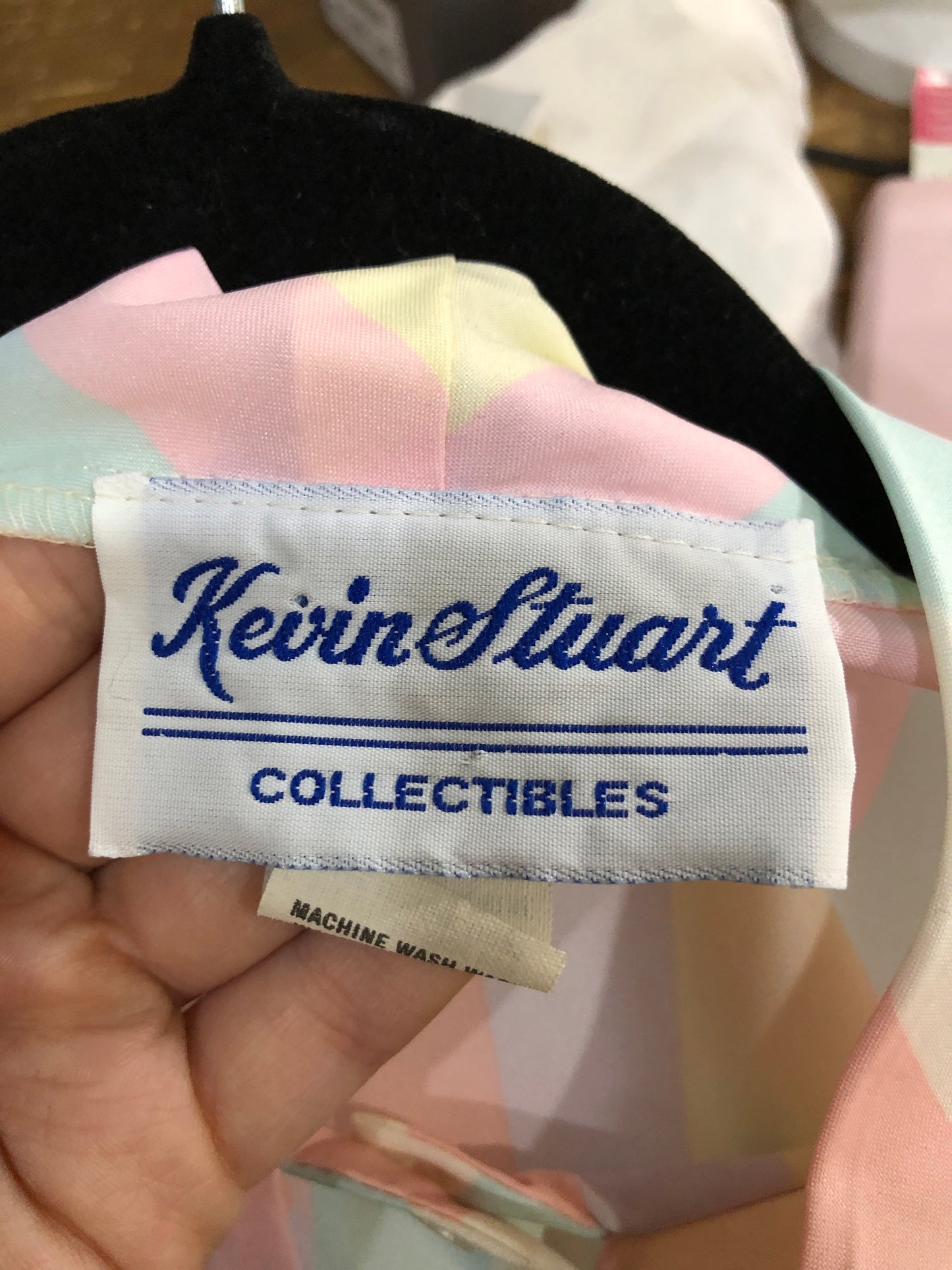 70s Pastel Rainbow Pussybow Top L