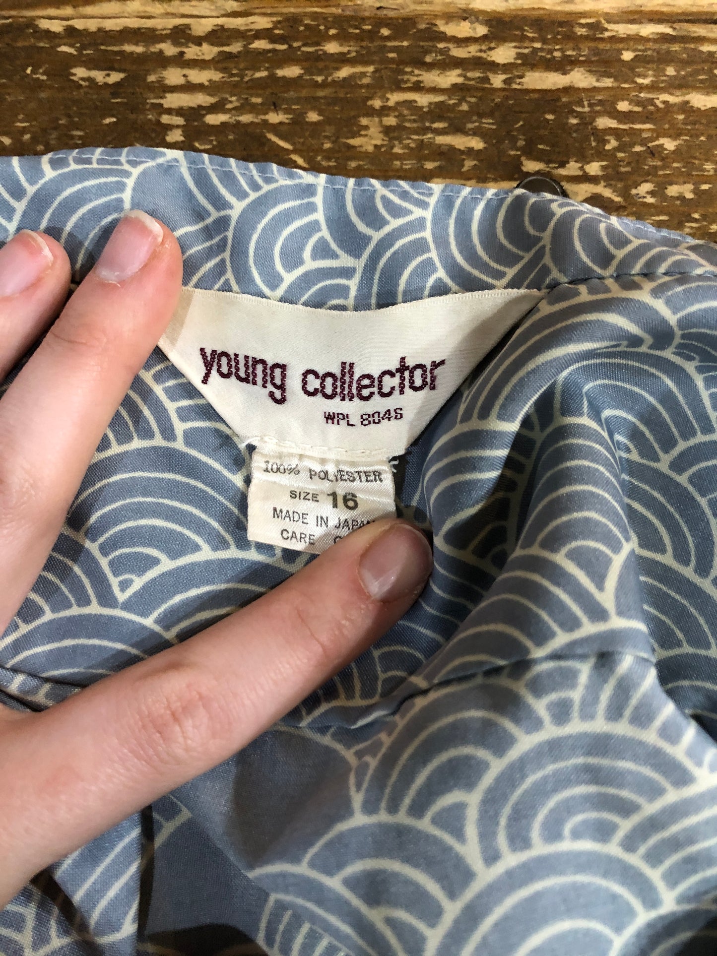 90s Blue Rays Pussybow Top L