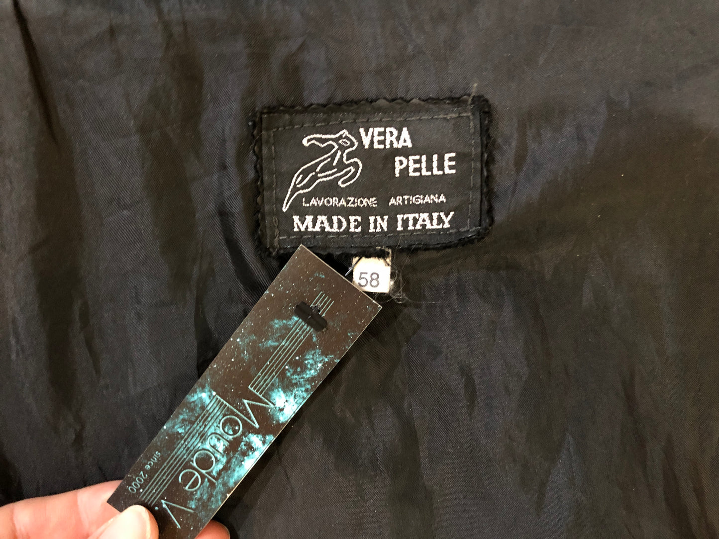 80s Vera Pelle Black Leather Jacket L/XL