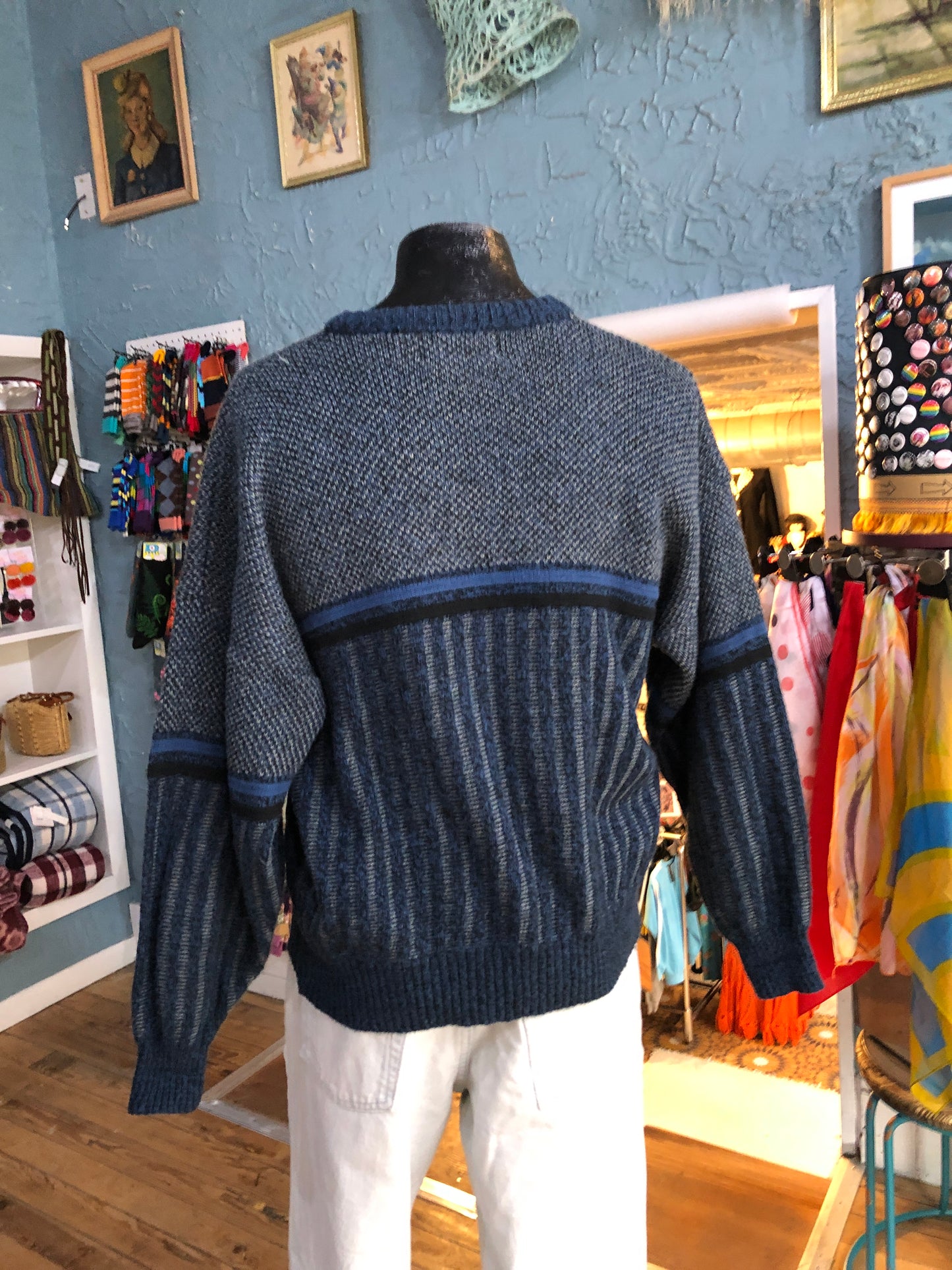 80s Weekends Blue/Gray Sweater M