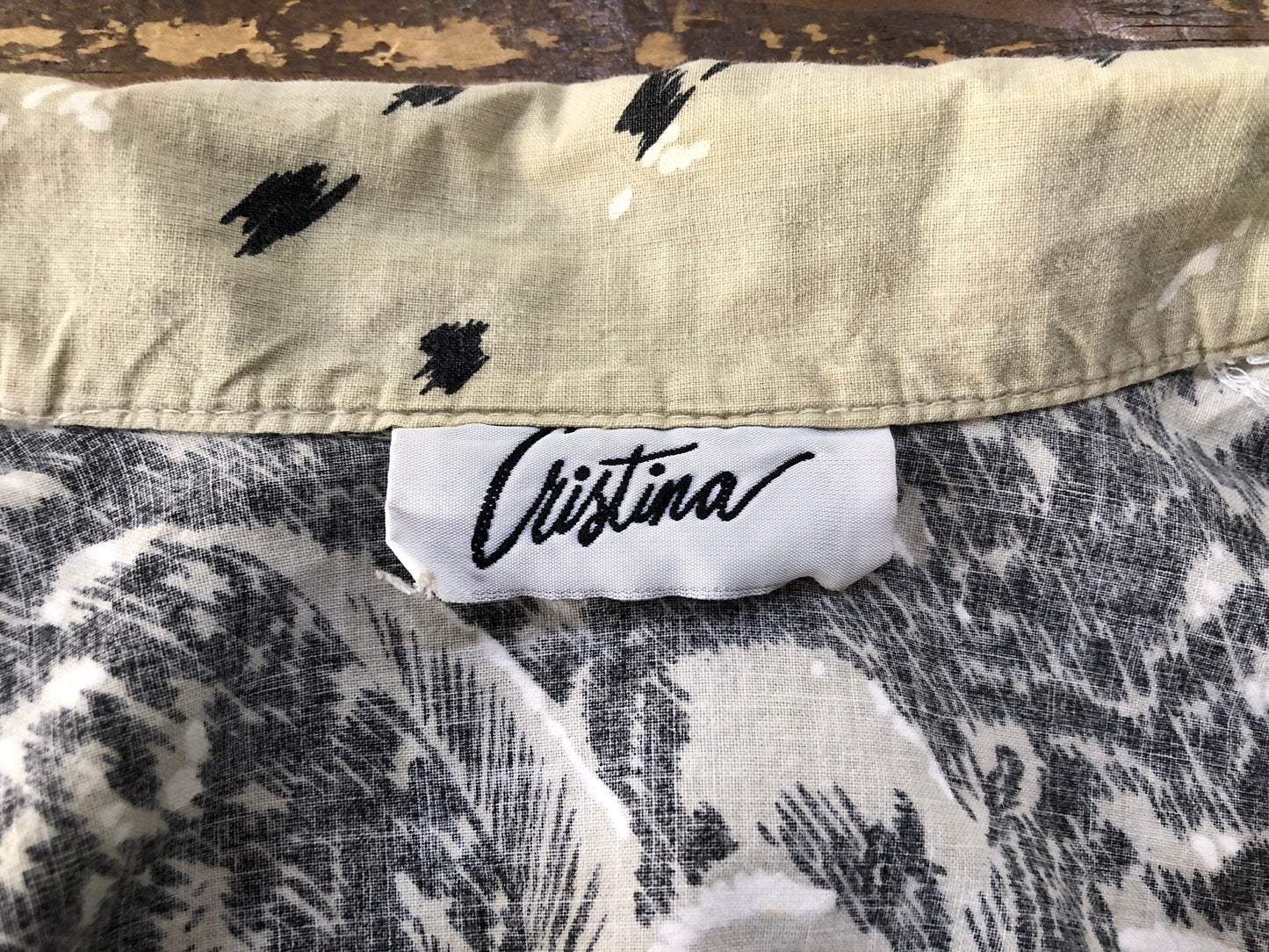 80s Cristina Tiger Lily Cotton Top L