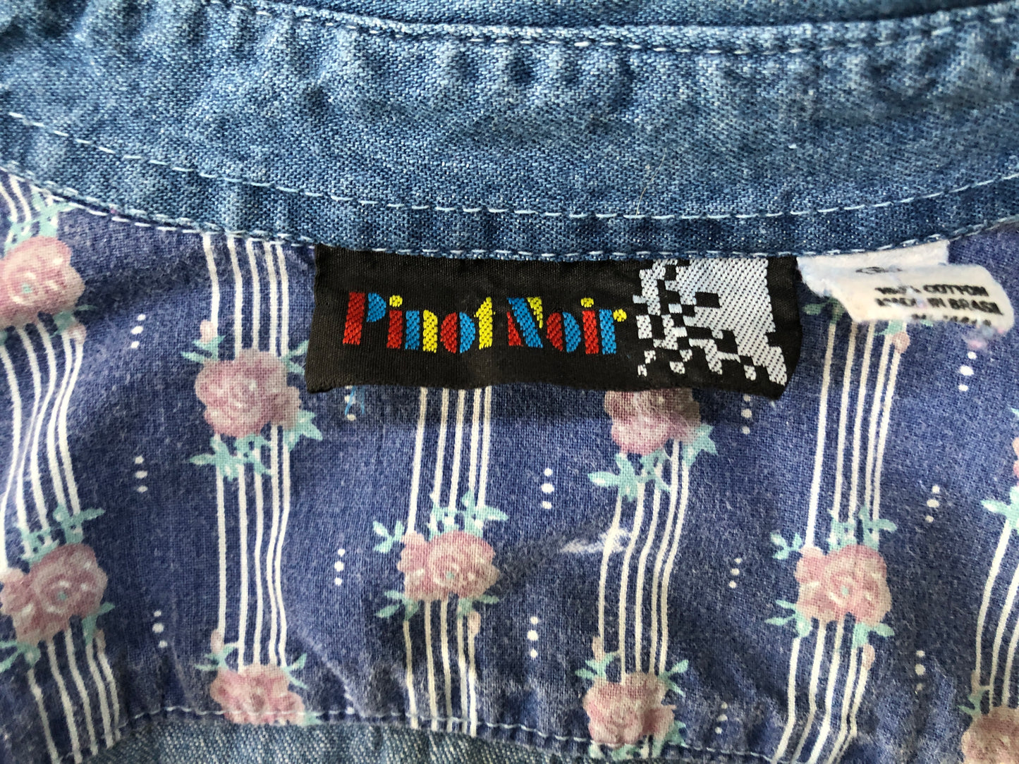 80s PinotNoir Cotton Denim Top S