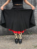 1950s Matty Sue Black on Red Swing Skirt         W27