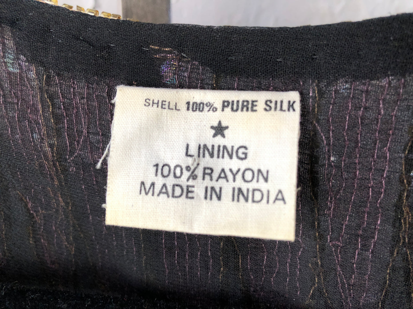 70s Silk & Sequin Butterfly Top S/M