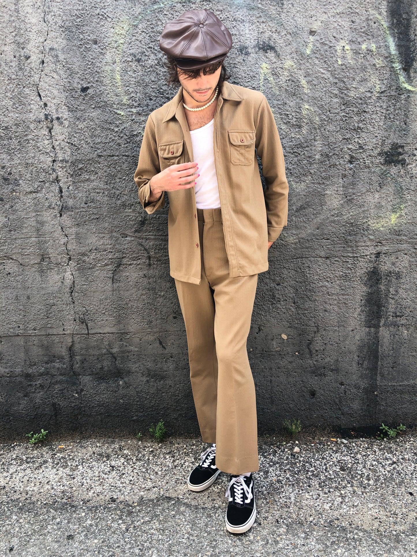 70s Brown Leisure Suit w36