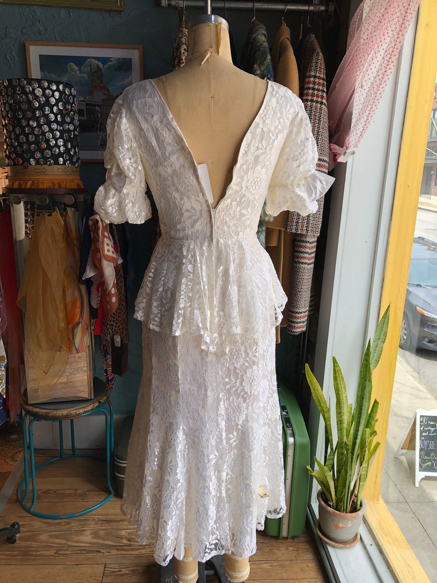 80s IGLWU Mermaid Midi Wedding Dress W26