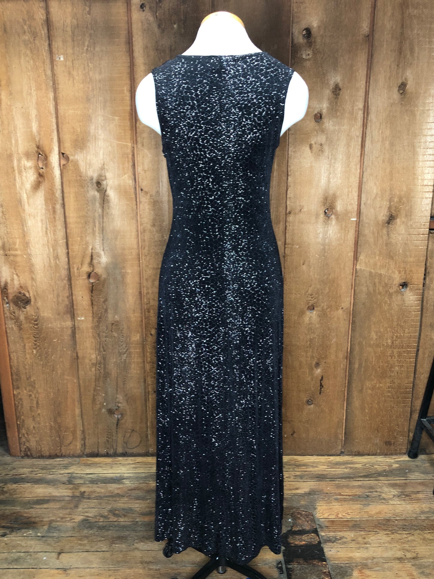 90s Ronni Nicole Blk Slinky Gown w34
