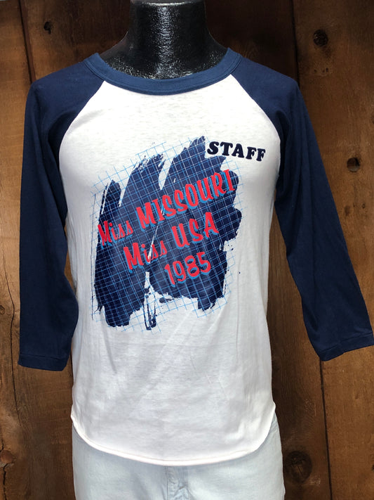 1985 Miss Missouri Staff Ringer Tee       M