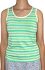 70s Donnkenny Pastel Green Striped Tank Top    M