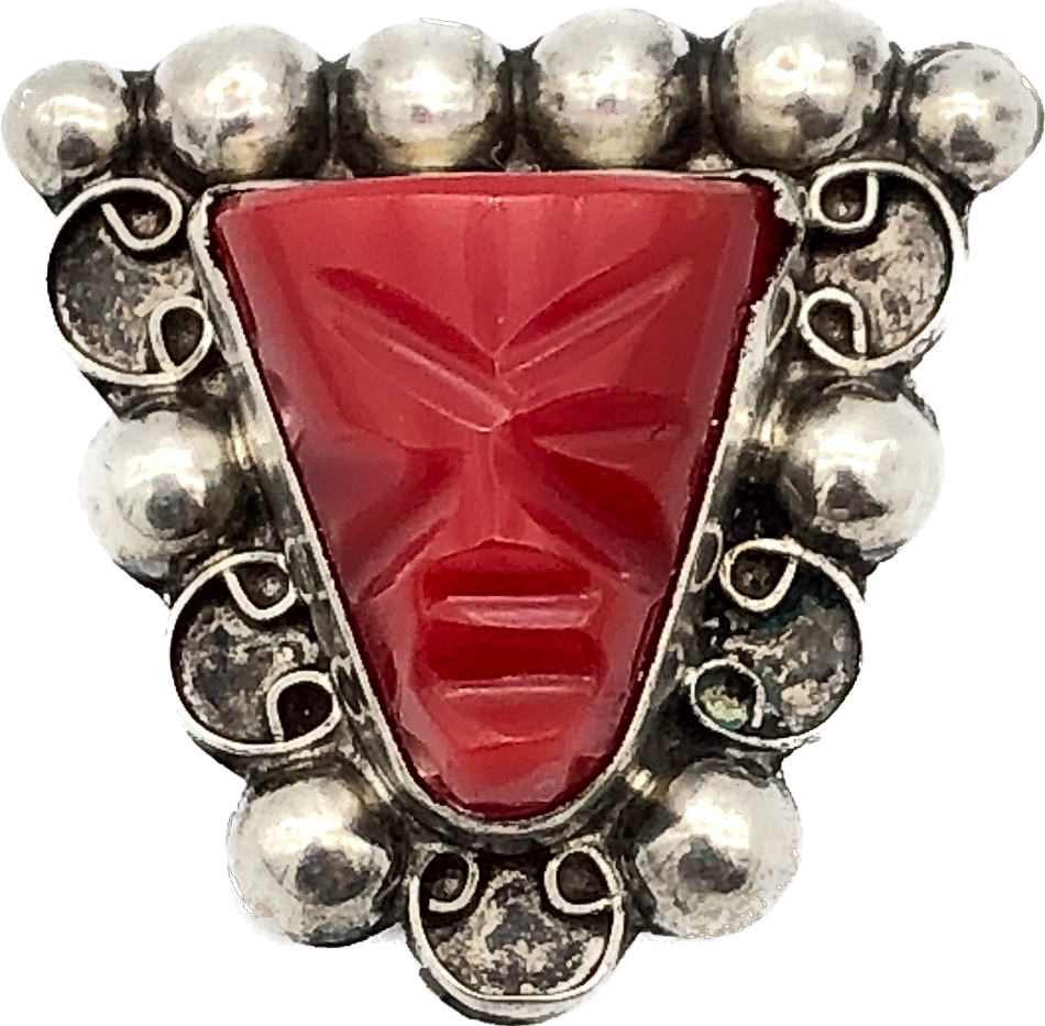 80s Sterling Iguala Aztec Brooch