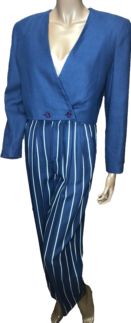 90s Autograph Rayon Pinstripe Pant and Crop Blazer W26