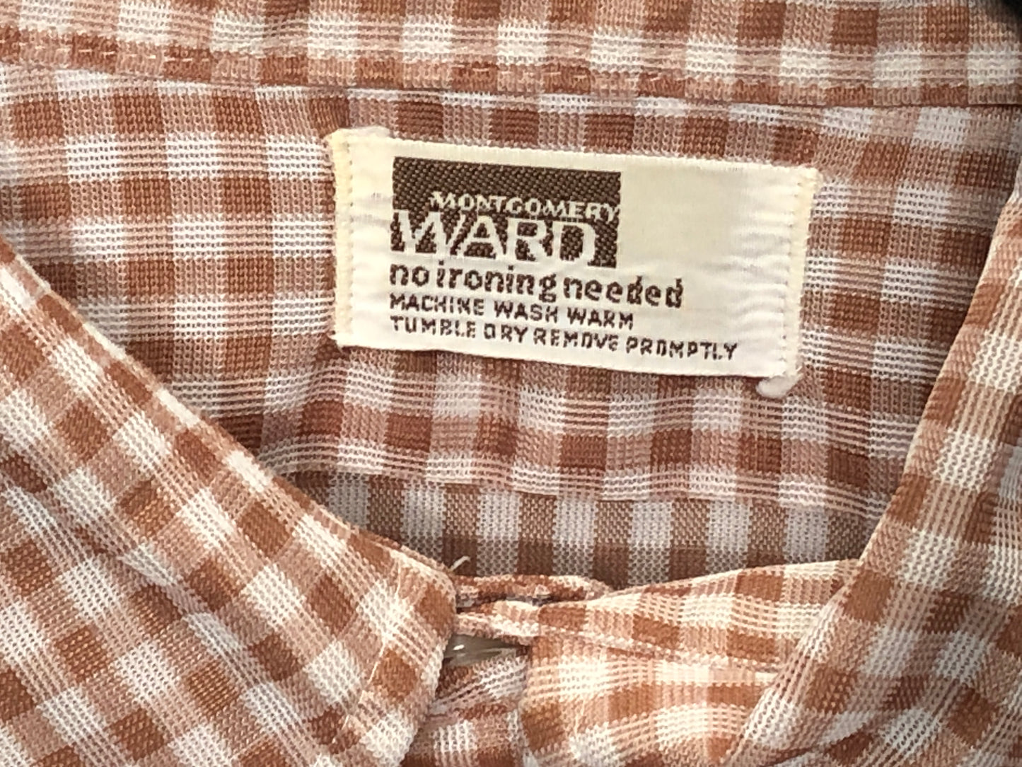 60s M.Ward Brwn Gingham Button-Down L