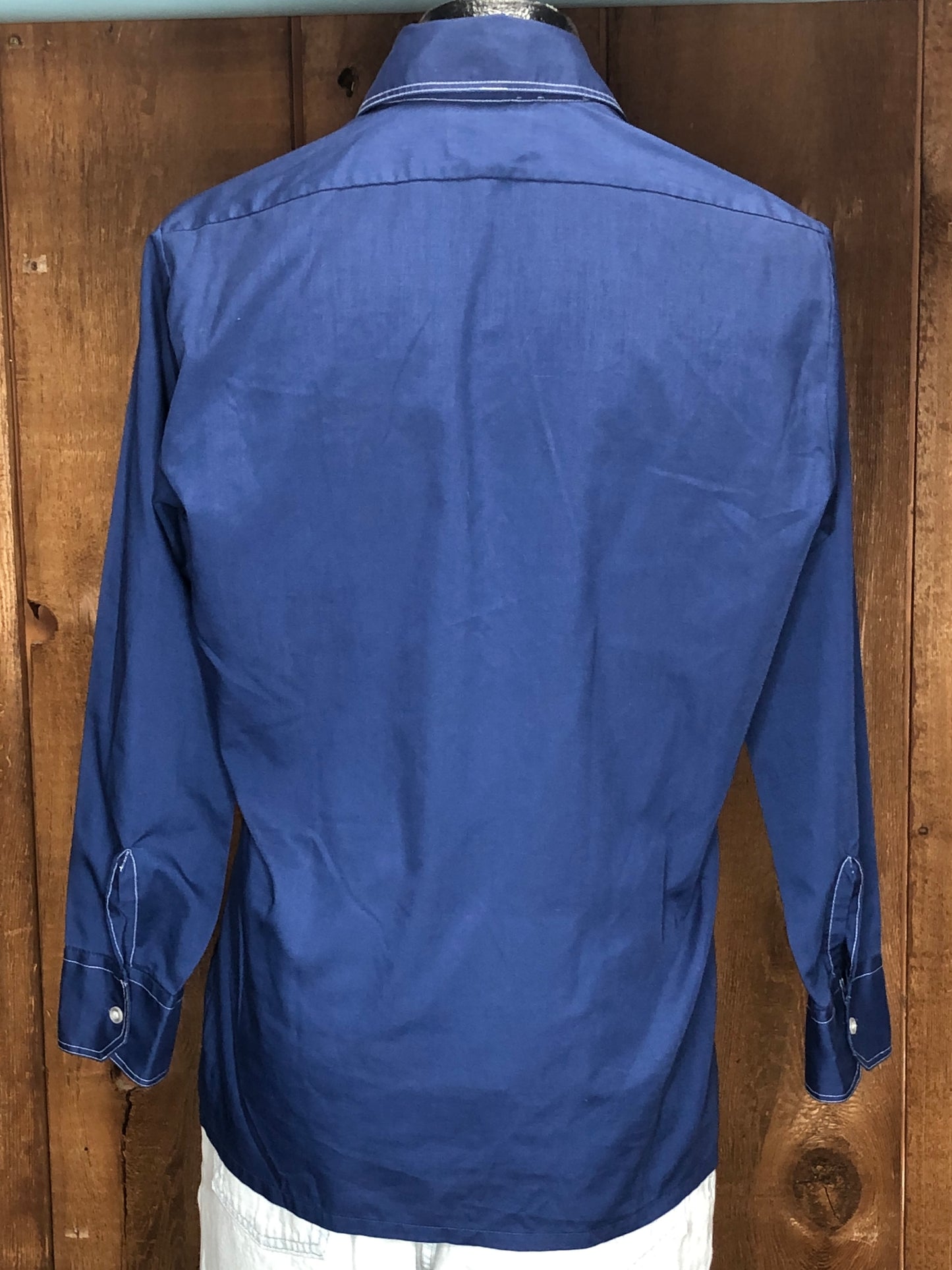 70s VanCort Navy Pocket Shirt S