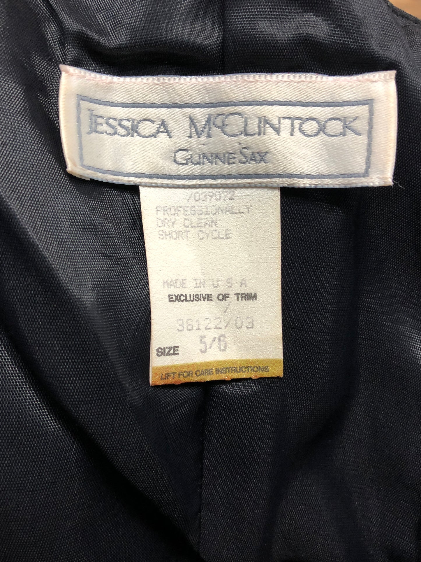 80s Jessica McClintock Black Sequin Formal w24