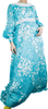 Turquoise 1960s Turquoise & White Maxi   M