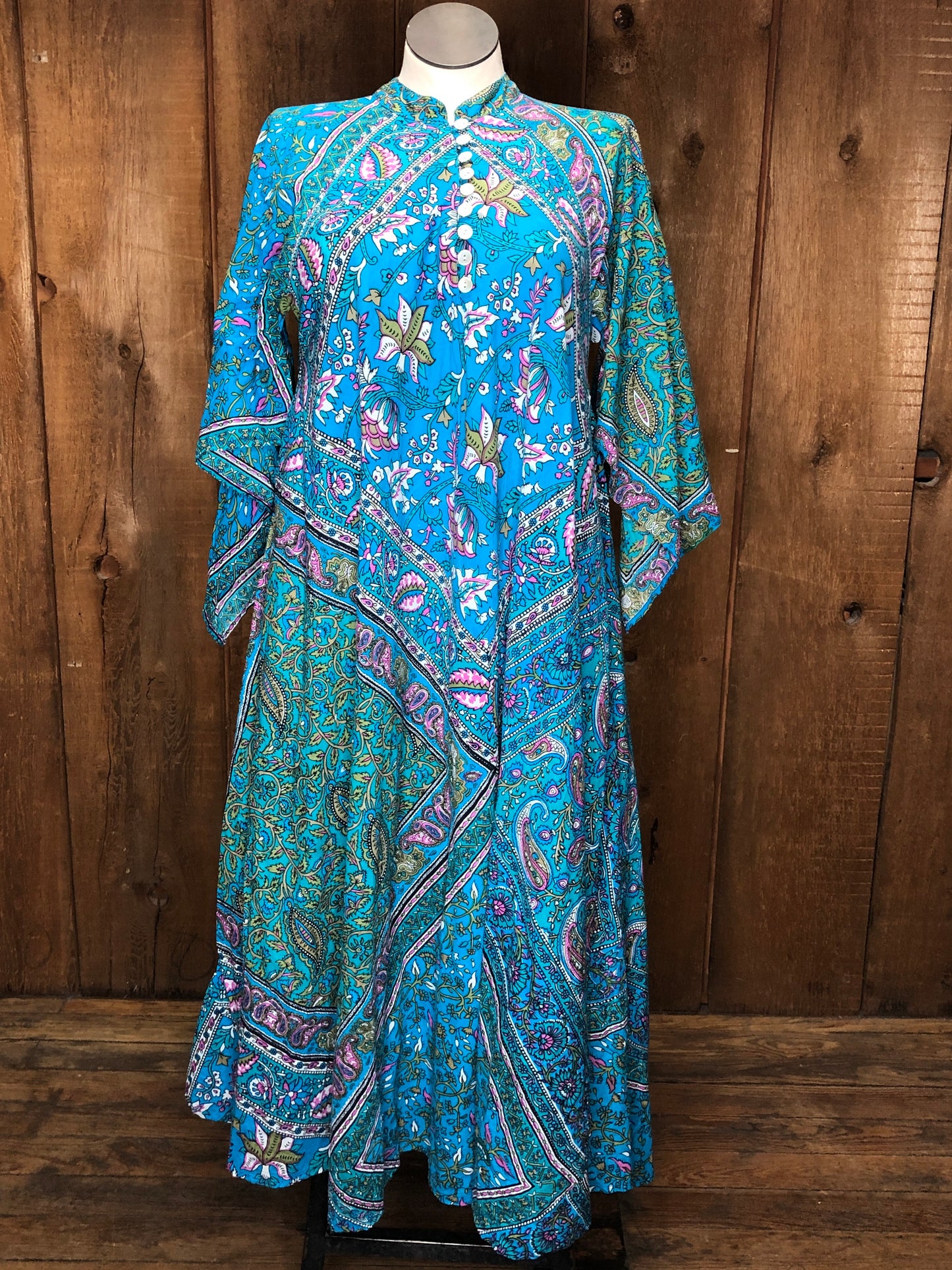 70s Hampstead Bazaar Paisley Maxi Dress M/L
