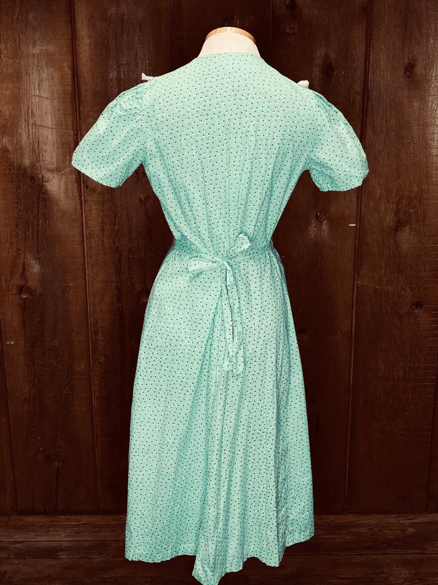 40s Fruit o’Loom Kassoway Aqua Dress M