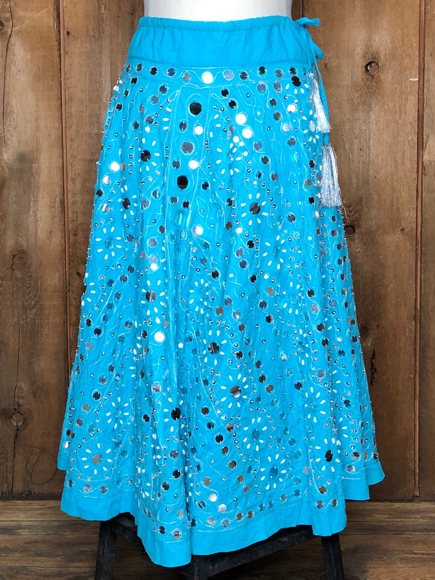 Y2K Soft Surroundings Aqua Mirror Skirt L