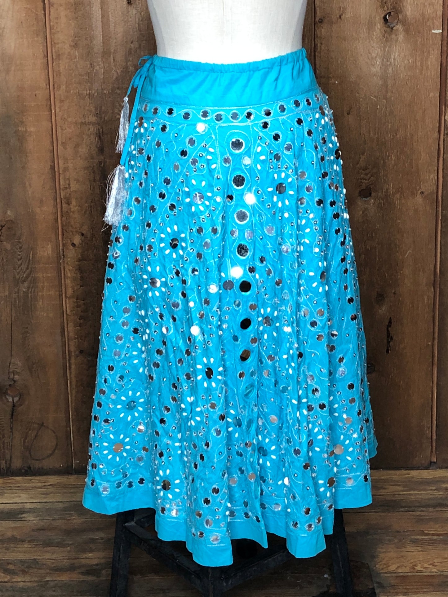 Y2K Soft Surroundings Aqua Mirror Skirt L