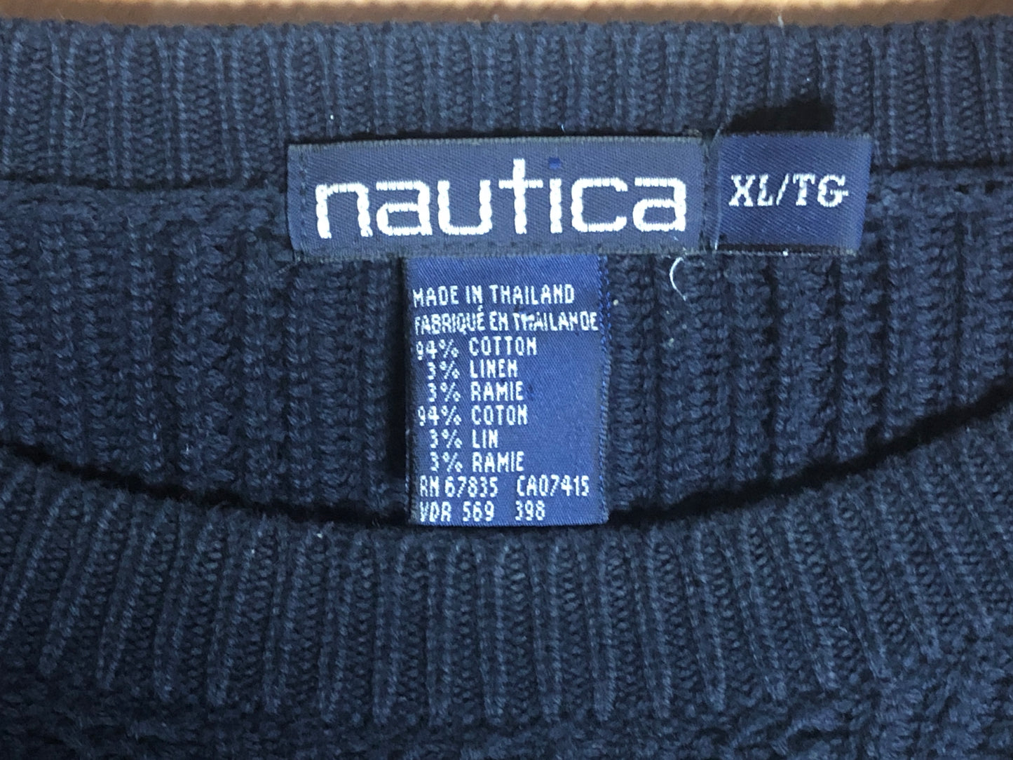 90s Nautica Navy Neutrals Sweater XL