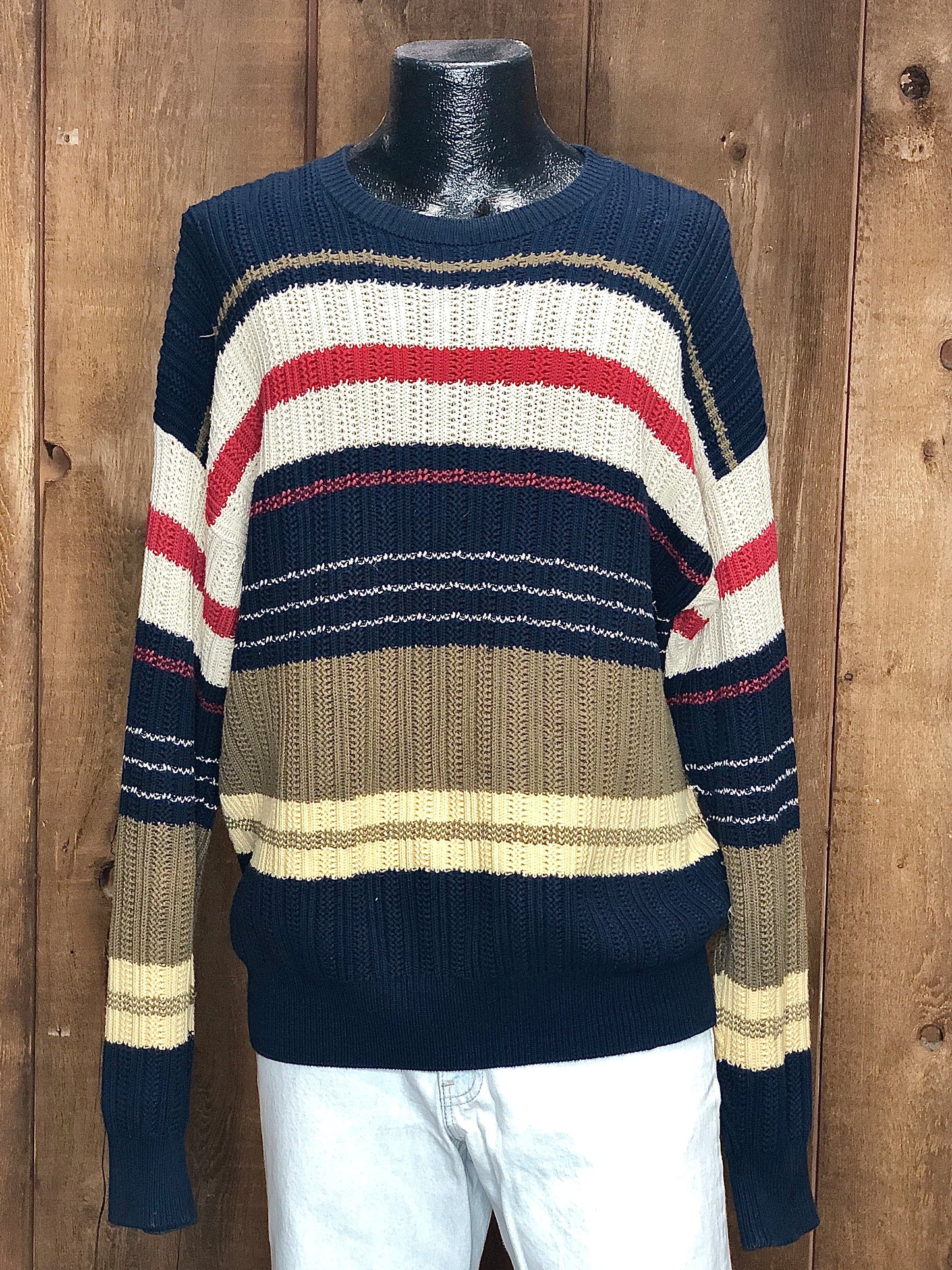 90s Nautica Navy Neutrals Sweater XL