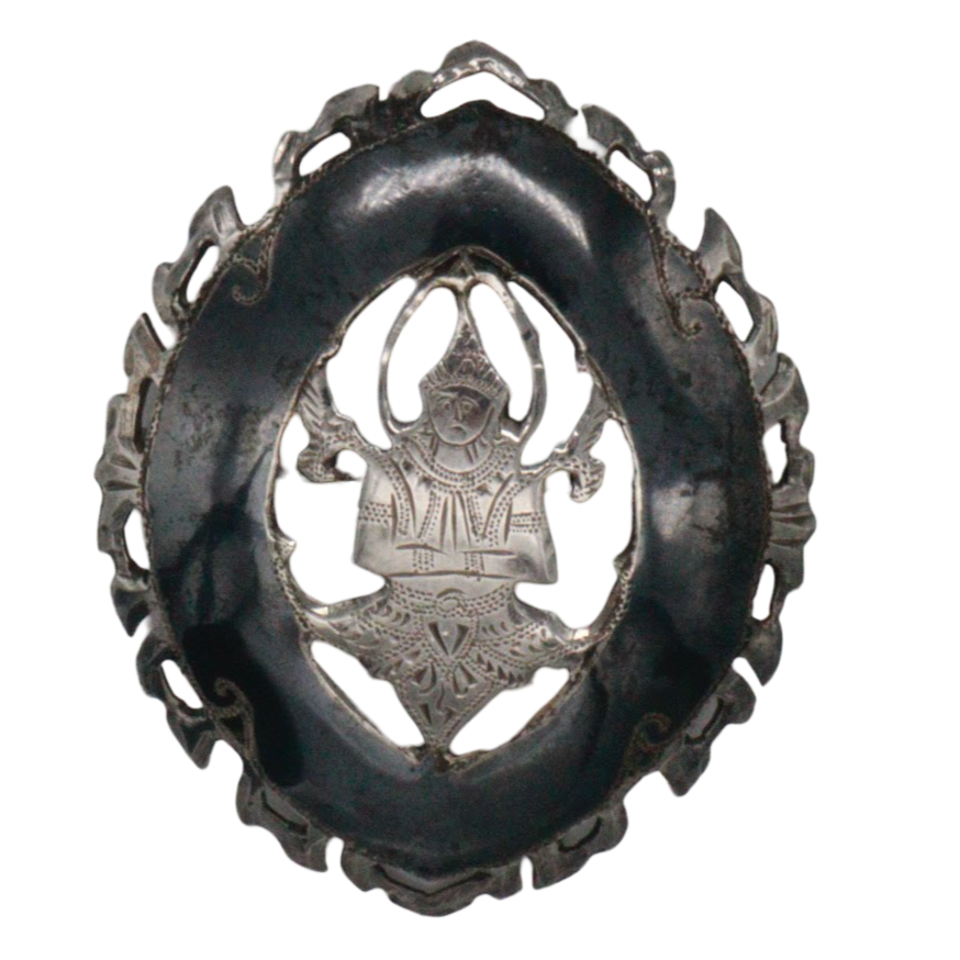 80s Sterling Siam Brooch