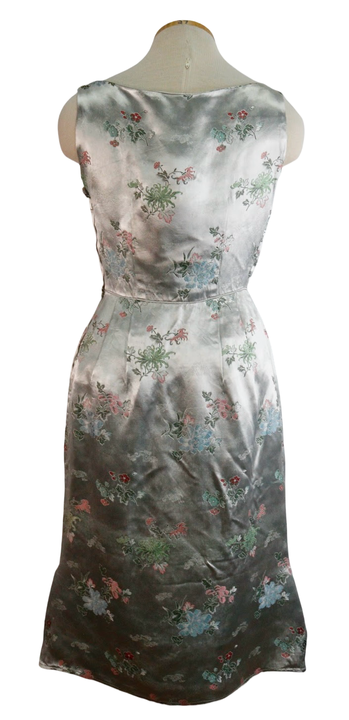 60s Cheongsam Style Slvr Dress Set w29